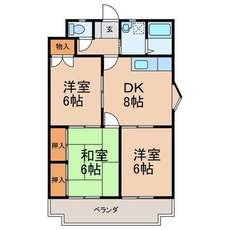 サンパークＯＫＡＤＡの物件間取画像